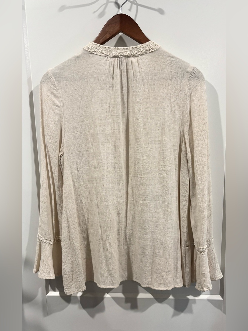 KNOX ROSE Cream Lace-Crochet Trim BoHo Peasant Top
SZ. M - Picture 2 of 6